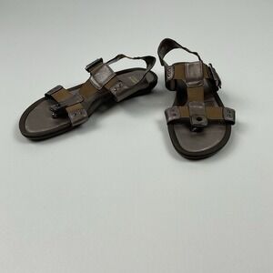 Stuart Weitzman Women's Metallic Leather Sandals Size 8.5 Gladiator Buckle Strap